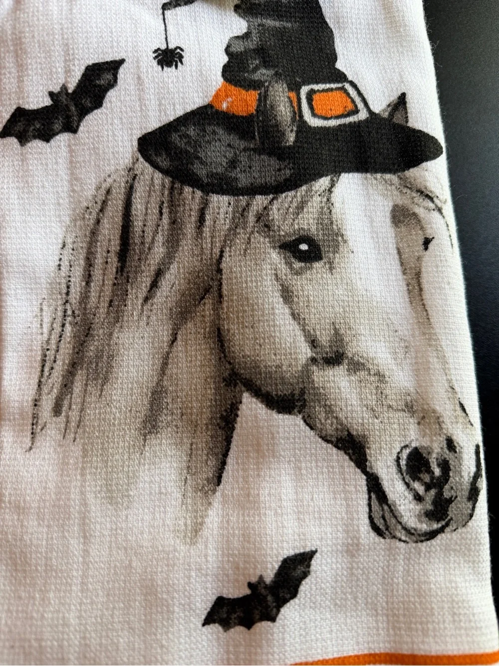 New Deborah Connolly Halloween 2026 Kitchen Towel Set 3-pk Horse Watch Hat Bats